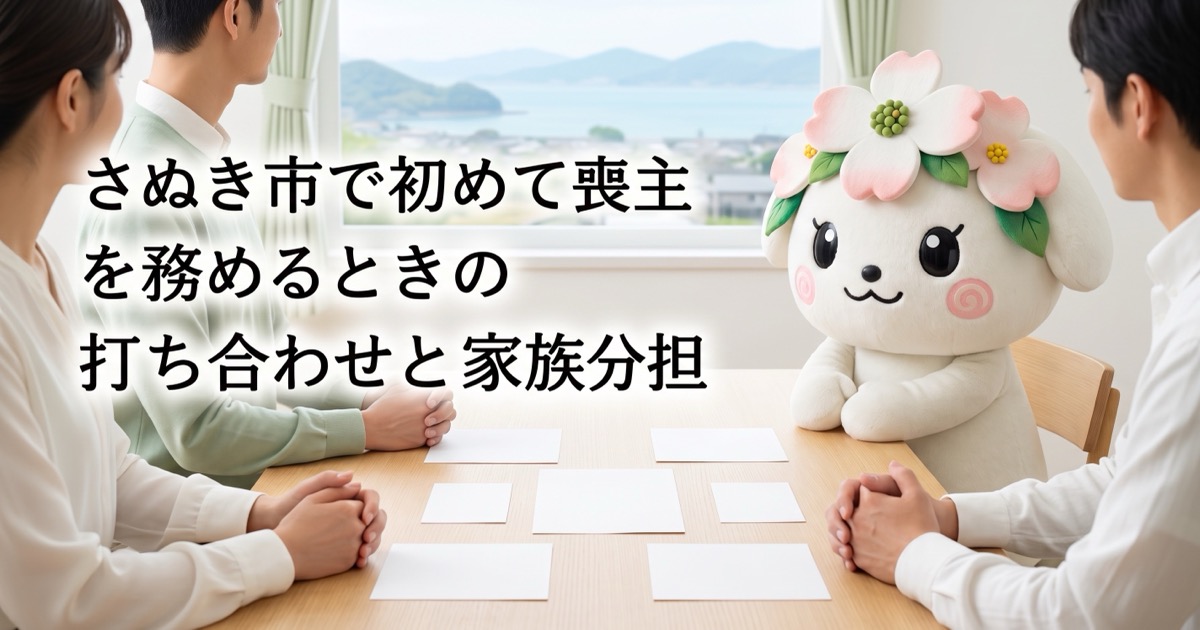 さぬき市で初めて喪主を務めるときの打ち合わせと家族分担