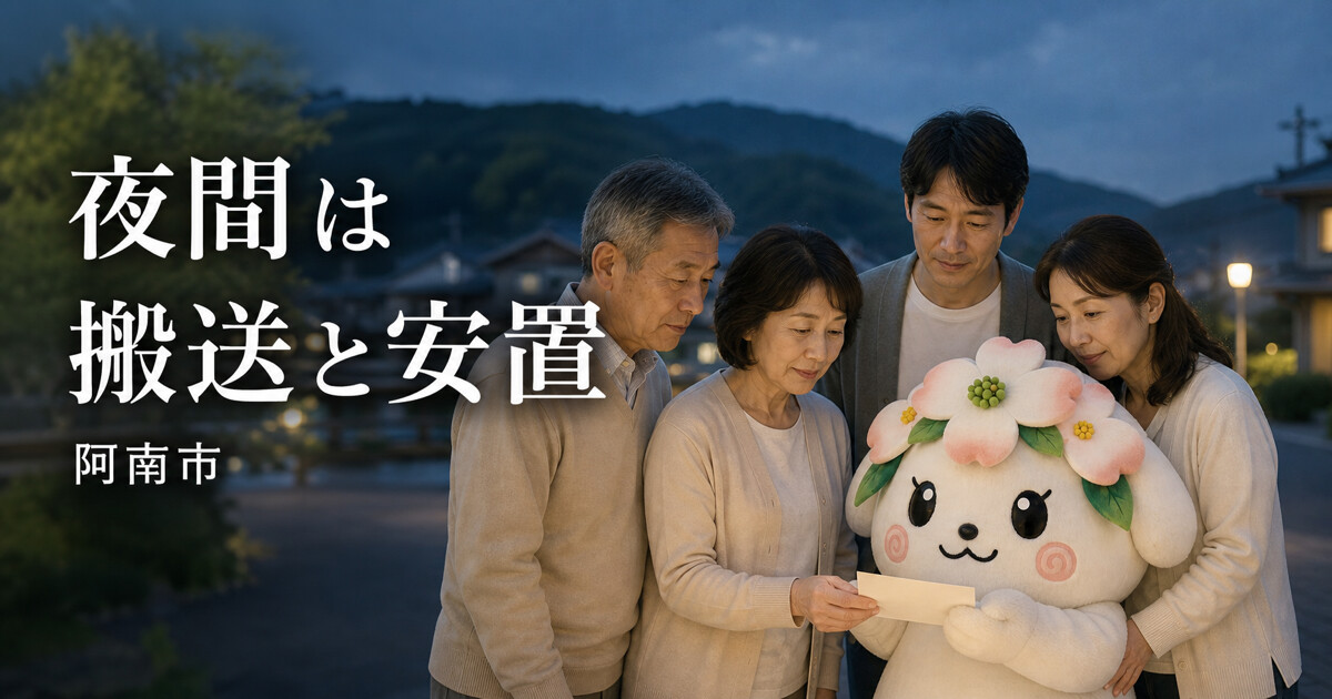 阿南市で夜間は搬送と安置を確認する家族と花水木の担当者