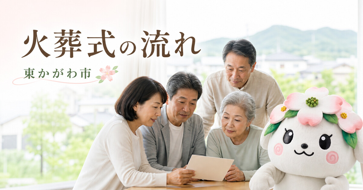 東かがわ市で火葬式の流れを確認する家族と花水木の担当者