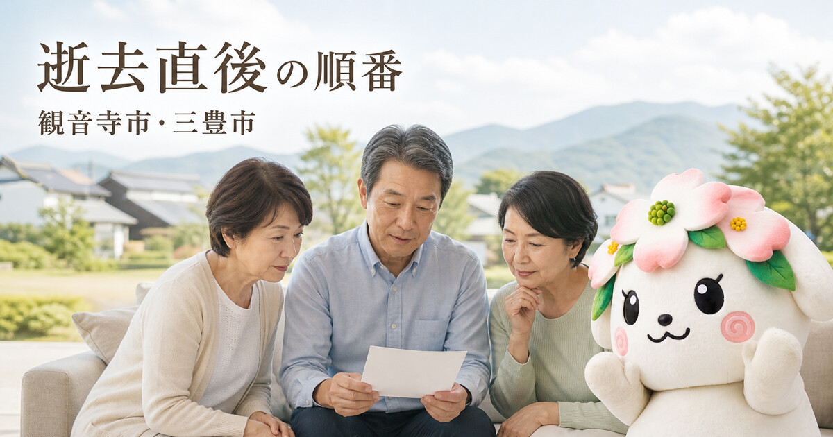 観音寺市・三豊市で逝去直後の順番を確認する家族と花水木の担当者