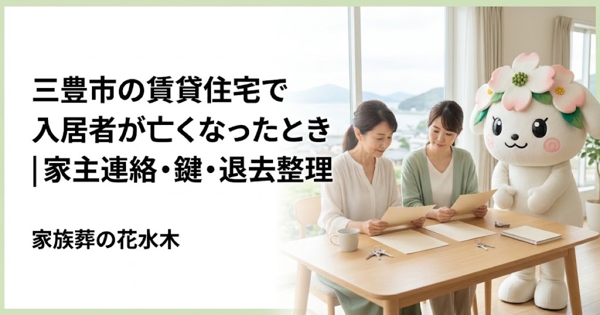賃貸住宅で亡くなった後の連絡と整理を確認する三豊市の家族と花水木ちゃん