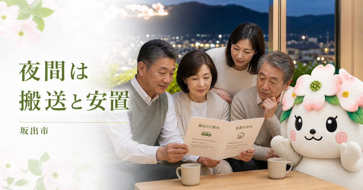 坂出市で夜間は搬送と安置を確認する家族と花水木の担当者