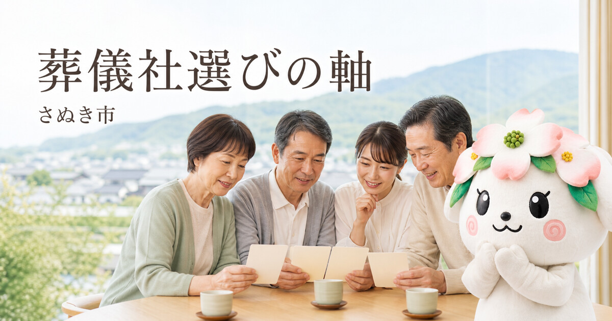 さぬき市で葬儀社選びの軸を確認する家族と花水木の担当者