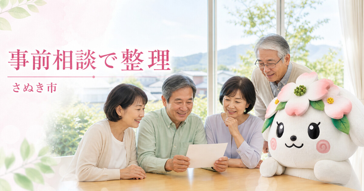 さぬき市で事前相談で整理を確認する家族と花水木の担当者