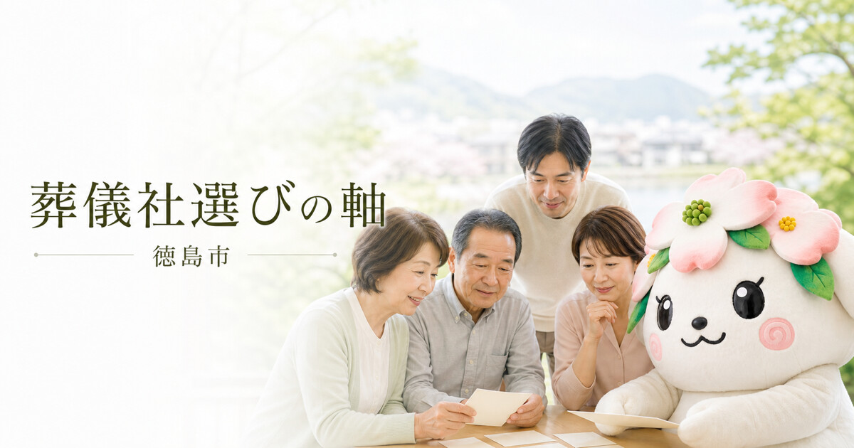 徳島市で葬儀社選びの軸を確認する家族と花水木の担当者