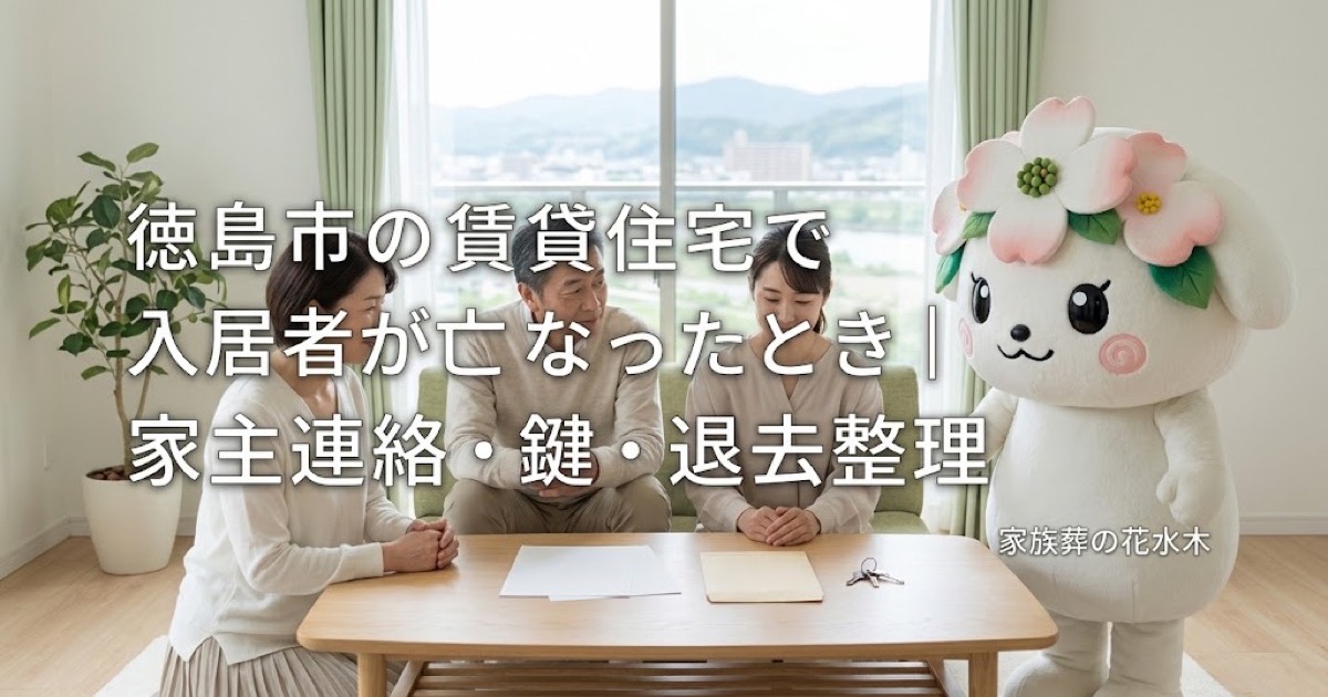 賃貸住宅で亡くなった後の連絡と整理を確認する徳島市の家族と花水木ちゃん