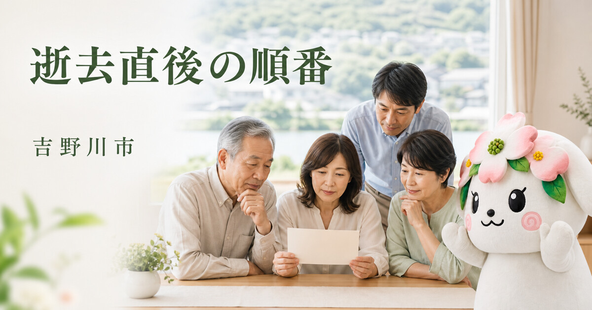 吉野川市で逝去直後の順番を確認する家族と花水木の担当者
