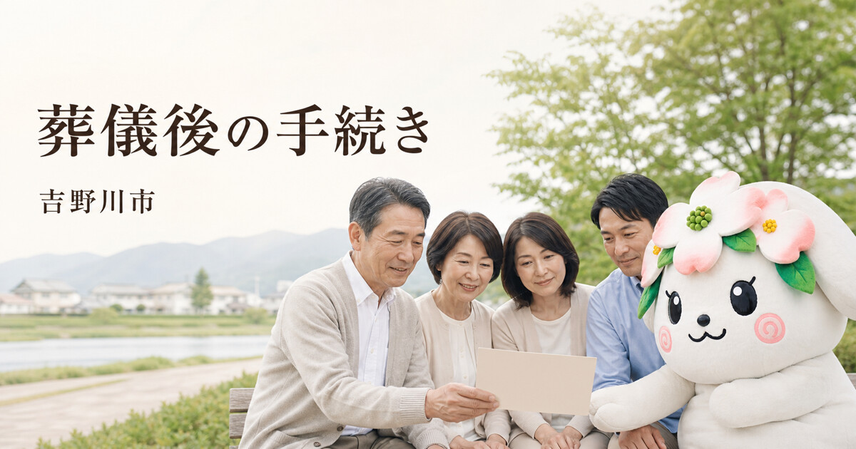吉野川市で葬儀後の手続きを確認する家族と花水木の担当者