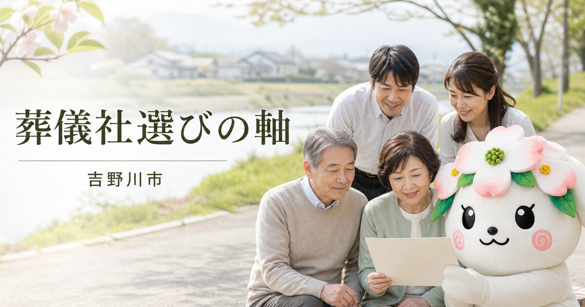 吉野川市で葬儀社選びの軸を確認する家族と花水木の担当者