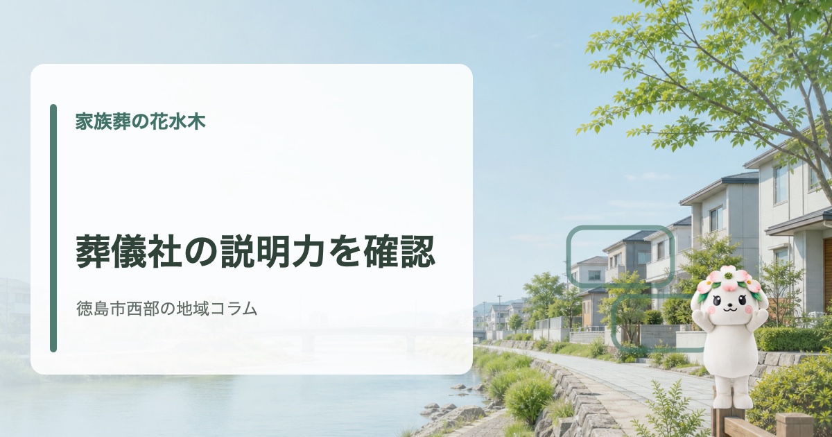 徳島市西部で葬儀社を選ぶ際にスタッフの説明力を確認する方法を確認する家族葬の花水木の地域コラム